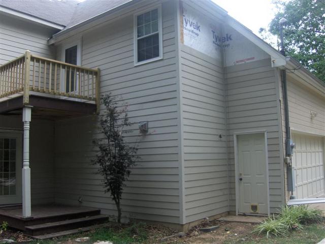 New siding is going up.